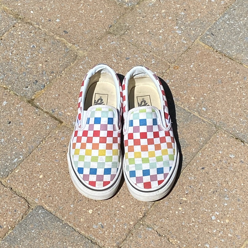 Rainbow Checkerboard Vans